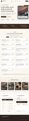 Coffee shop page generated by Gemini 3.6 Flash — middle run