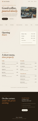 Coffee shop page generated by Kimi K3 — left run