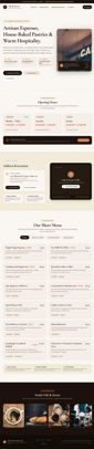 Coffee shop page generated by Gemini 3.6 Flash — left run