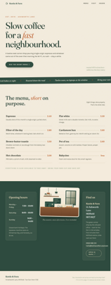 Coffee shop page generated by Kimi K3 — right run
