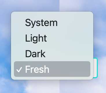 theme toggle set to Fresh