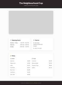 Coffee shop page generated by DeepSeek V4 Pro — right run