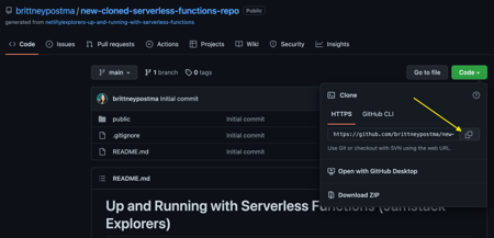 Copy button to grab repo url to clone