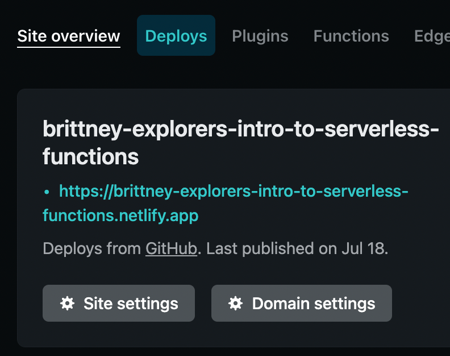 Deploys tab highlighted in nav