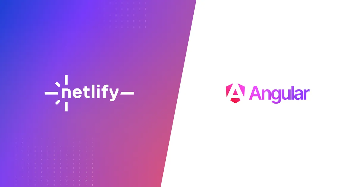 netlify logo and angular logo