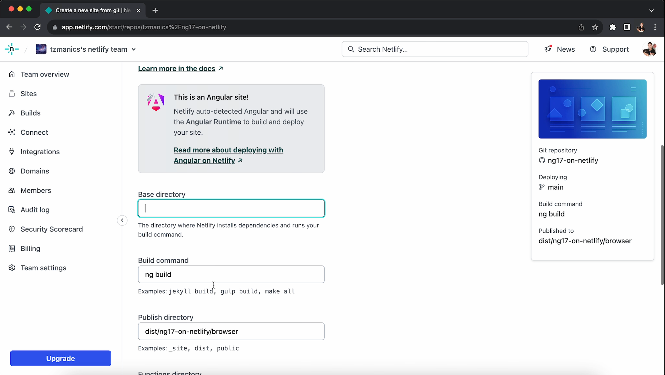 project info