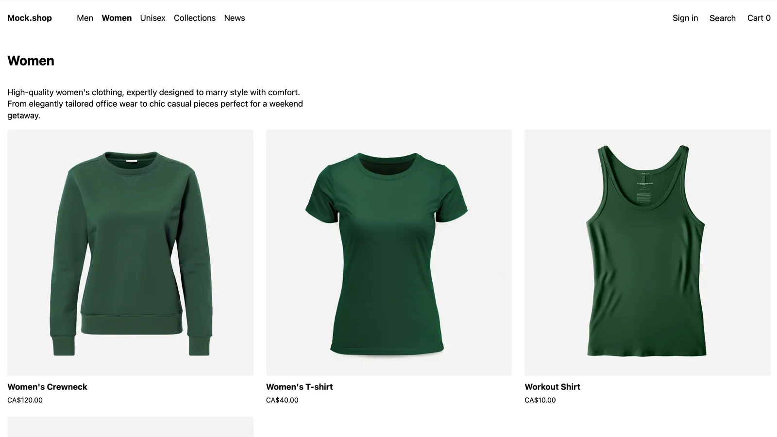 Preview of Shopify Hydrogen Starter