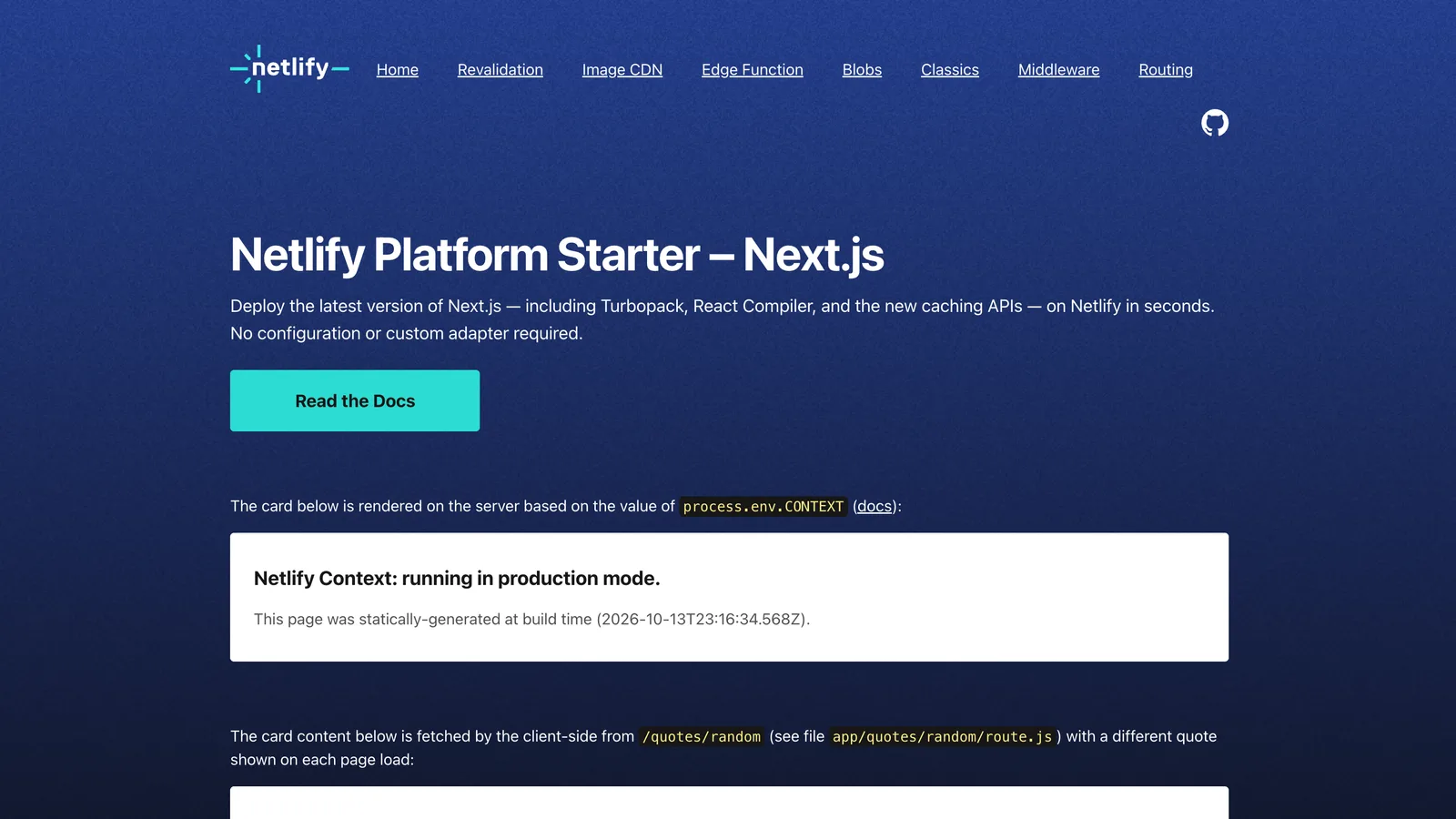 Preview of Next.js Starter