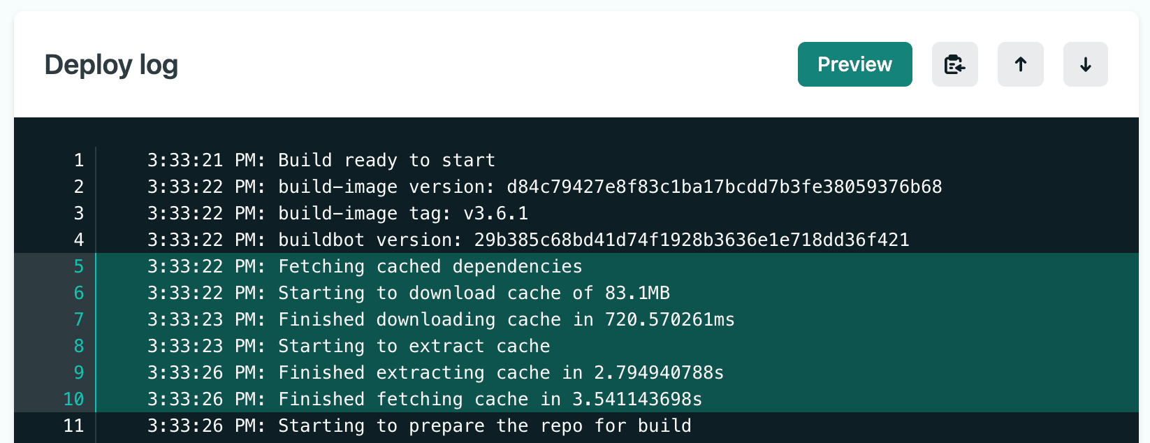 Deploy logs streaming in the Netlify UI