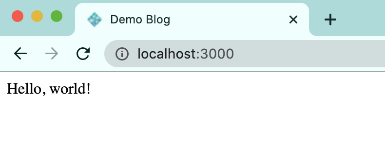Hello, World! Hello, World Next.js site on localhost, in the browser