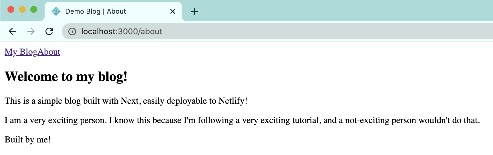 Our About Page! Next.js site About page with the given content in it