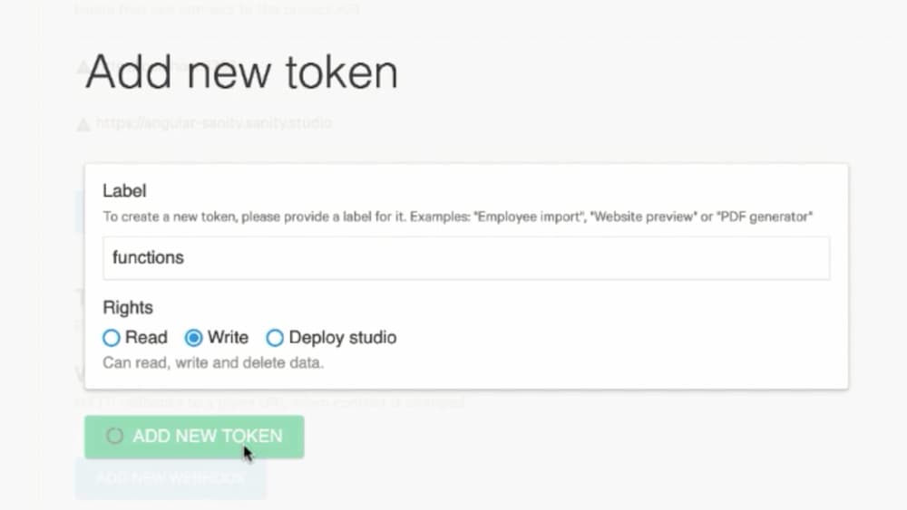 creating a new token