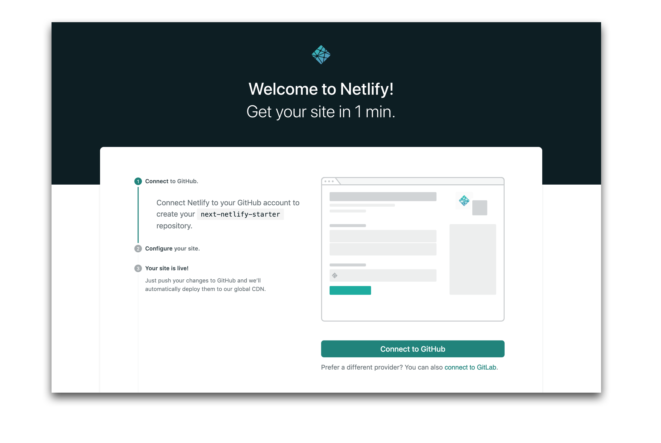 first step screenshot of the first step in the deployment processes