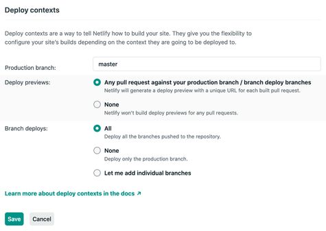 Deploy contexts on Netlify’s app